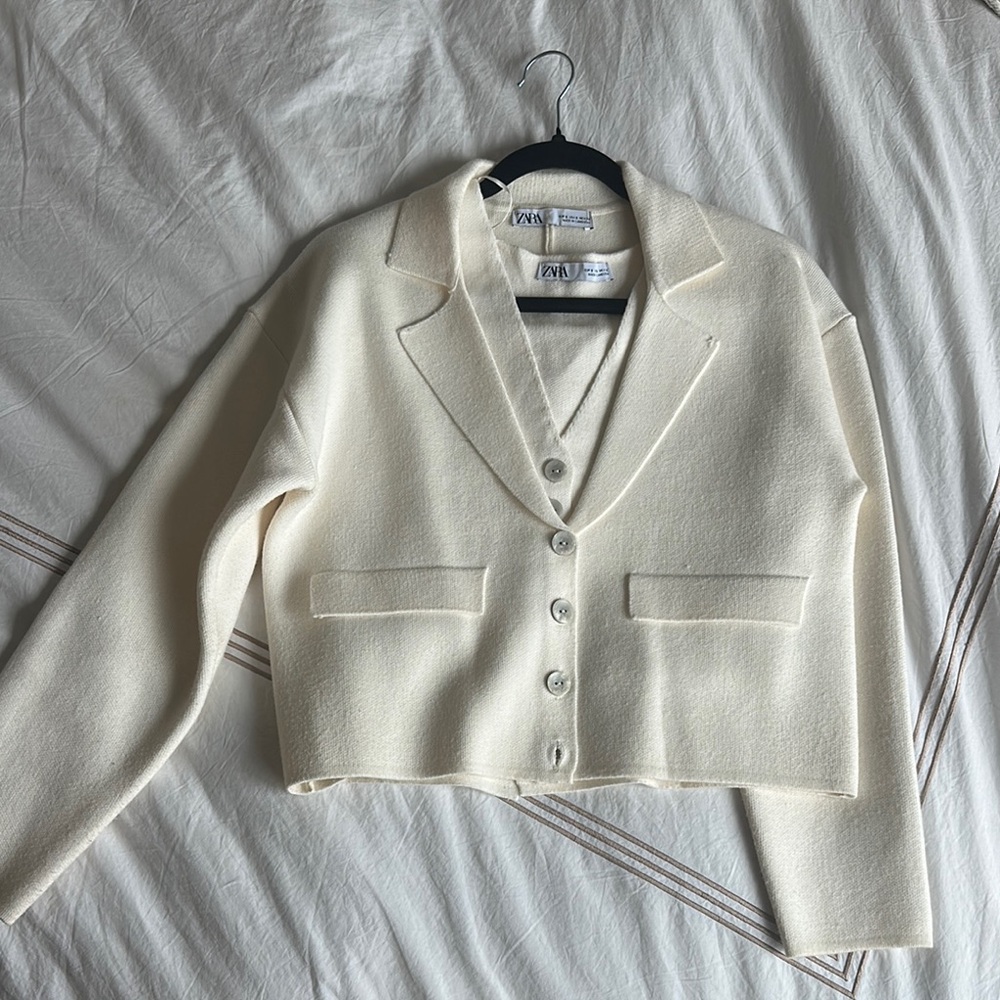Zara Cream Vest and Jacket